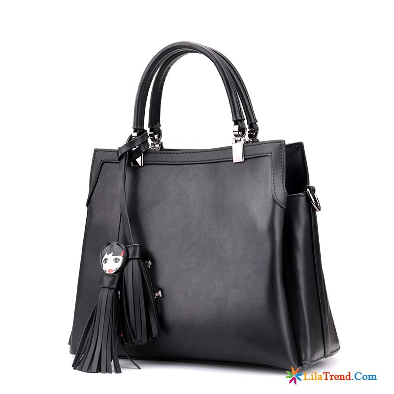 Schwarze Handtasche Damen Dunkel Quaste Messenger-tasche Taschen Sommer Frühling Günstig