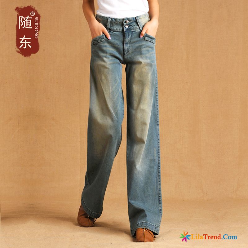 Schwarze Jeans Kaufen Feder Hohe Taille Elastisch Große Größe Dünn Günstig