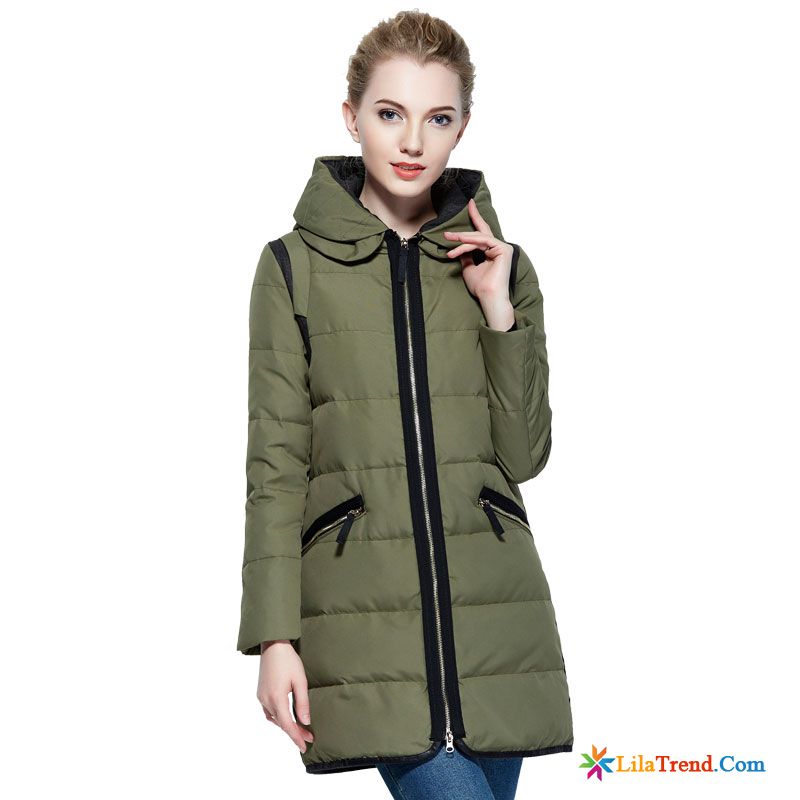 Steppjacke Beige Damen Daunenjacke Winter Herbst Reißverschluss Rein Verkaufen