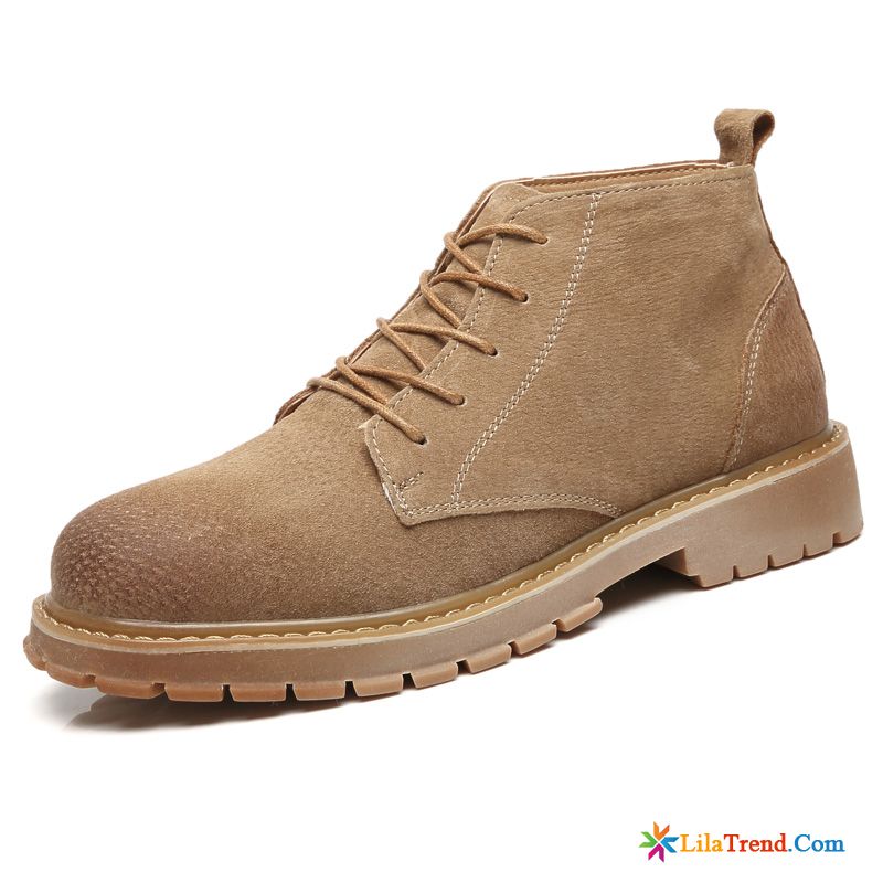 Stiefeletten Herren Winter Das Lila Echtleder Martin Stiehlt Retro British Arbeitsschuhe Verkaufen