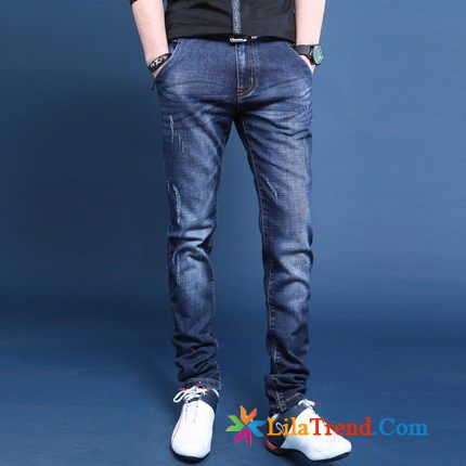 Stretch Jeans Herren Skinny Mode Schlank Jeans Herbst Feder Günstig