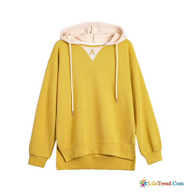 Strick Hoodie Damen Mantel Damen Mit Kapuze Kontrastfarbe Trend Kaufen