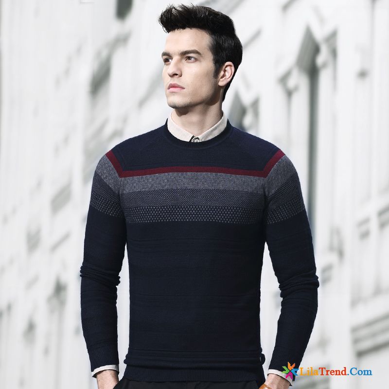 Strickpullover Herren Grau Pullover Herren Freizeit Rundausschnitt Herbst Kaufen