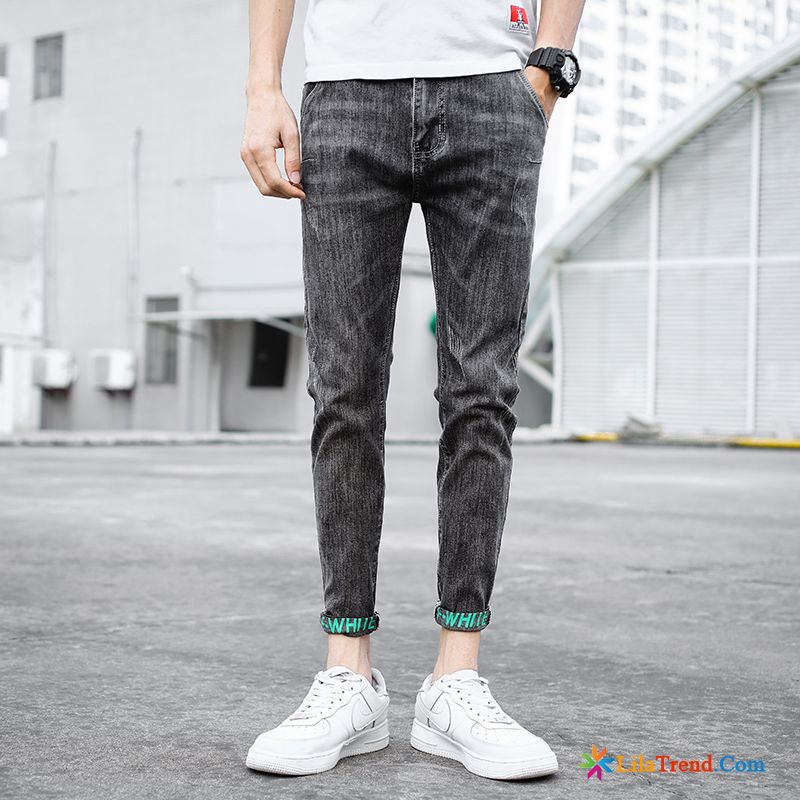 Stylische Herren Jeans Weiss Elastisch Freizeit Marine Allgleiches Trendmarke Kaufen