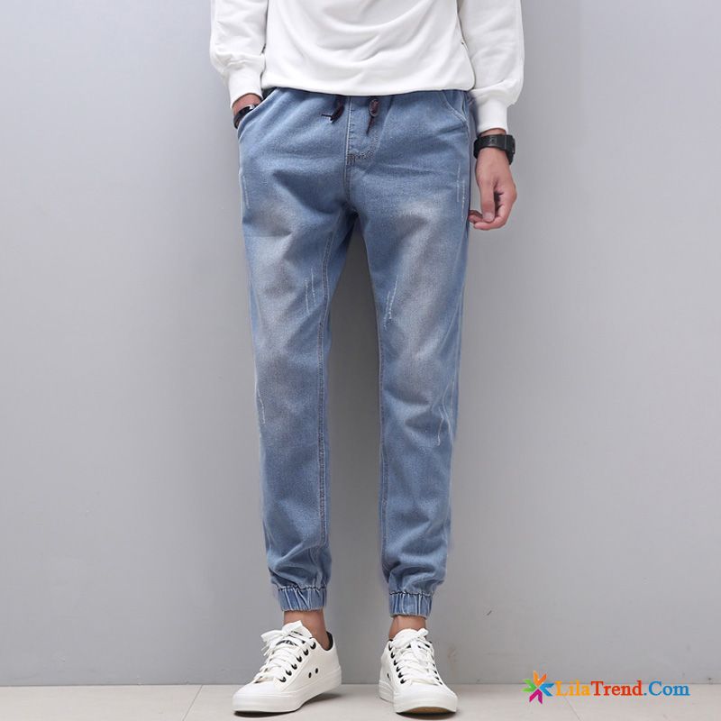 Stylische Jeans Herren Herren Jeans Geschlossener Mund Teenager Feder