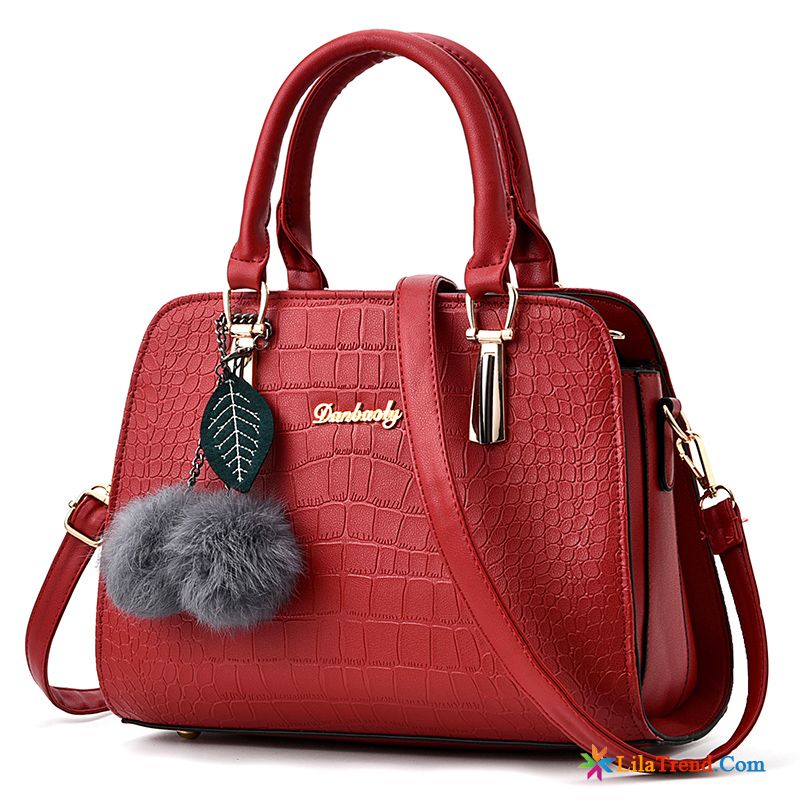 Umhängetasche Leder Rot Schalenpaket Handtaschen Das Neue Einfach Trend Sale