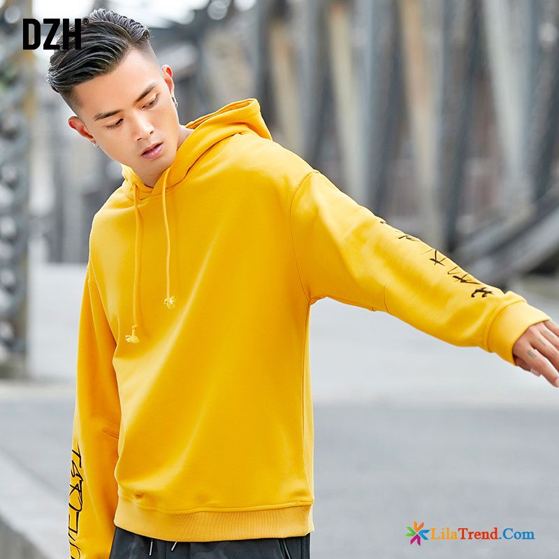 Weiße Sweatshirts Herren Blond Hoodies Gelb Herbst Herren Mit Kapuze Günstig