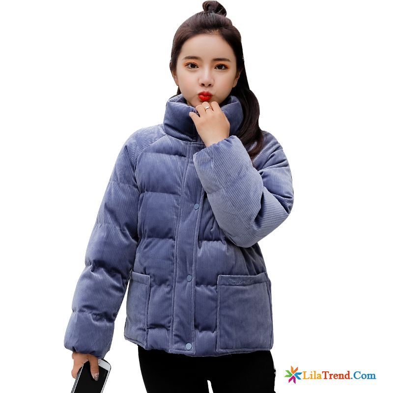 Winter Daunenjacke Damen Farbenreich Warme Allgleiches Gemütlich Blau Mode