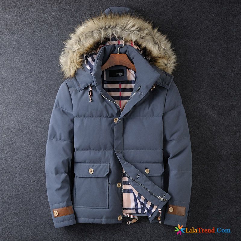 Winterjacke Herren Grün Herren Winter Mit Kapuze Kurzer Absatz Überzieher Günstig