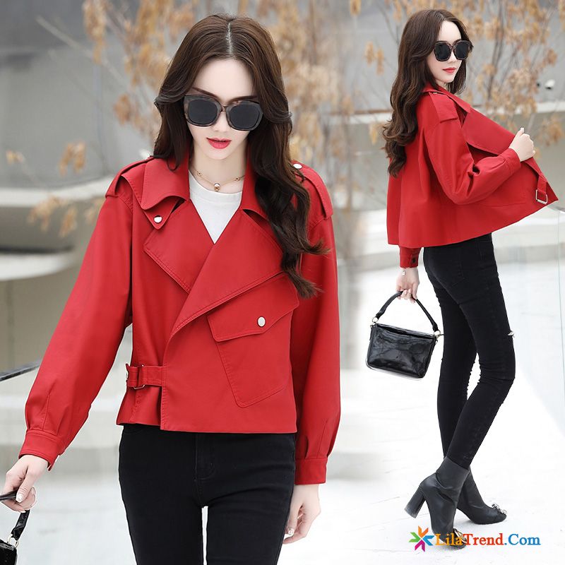 Winterjacken Lederjacke Blau Rote Herbst Einfach Temperament Trend Billig