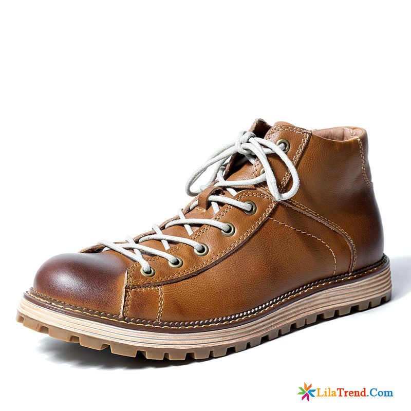 Winterstiefel Leder Herren Orangerot British Herbst Hohe Martin Stiehlt Winter Günstig