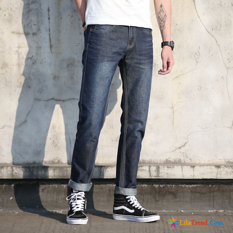 Zerrissene Skinny Jeans Herren Gerade Schlank Herren Jeans Freizeit Kaufen